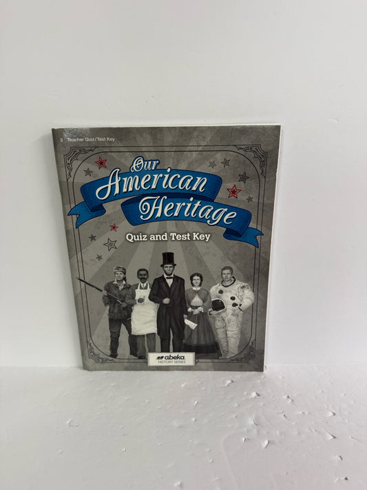 Our American Heritage Abeka Quiz/Test Key  Pre-Owned 3rd Grade History Textbooks
