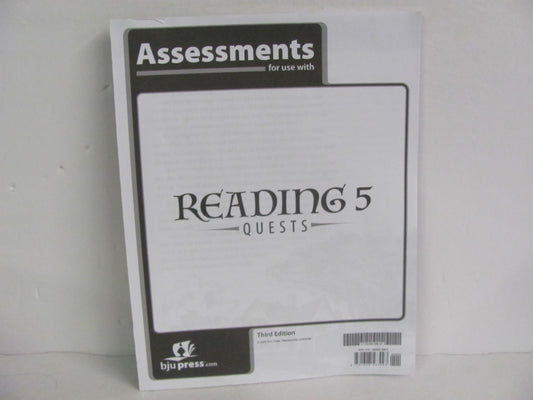 Reading 5 BJU Press Assessments  Pre-Owned 5th Grade Reading Textbooks