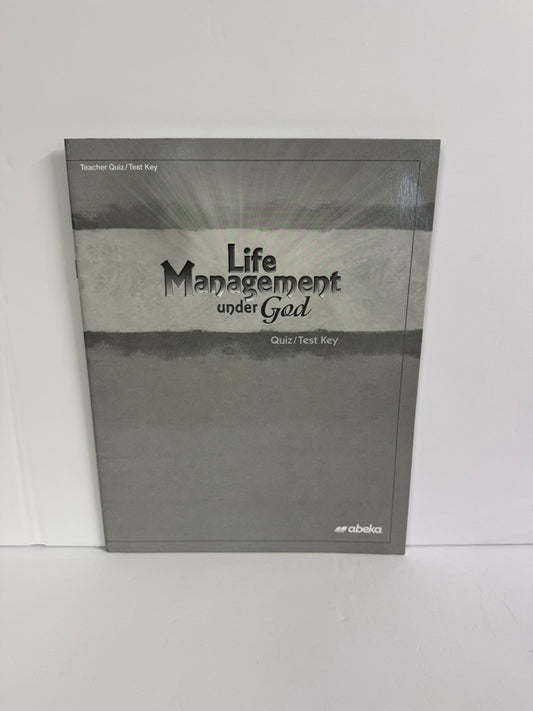 Life Management Under God Abeka Quiz/Test Key  Pre-Owned Bible Textbooks