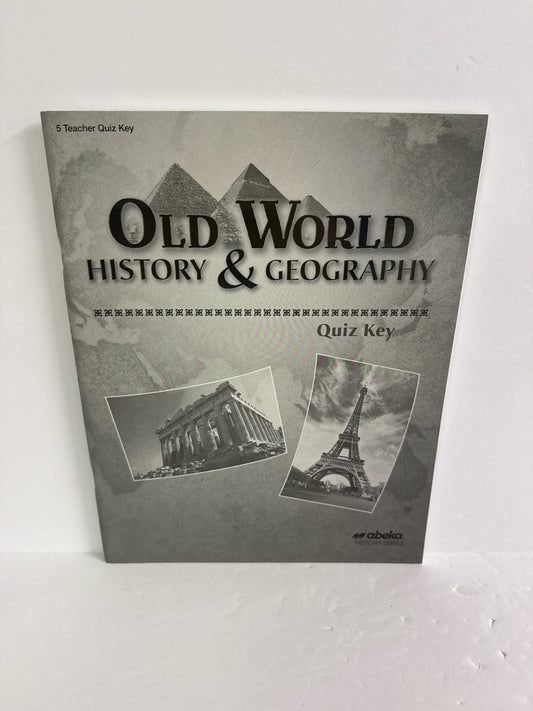 Old World History & Geography Abeka Quiz Key Pre-Owned History Textbooks