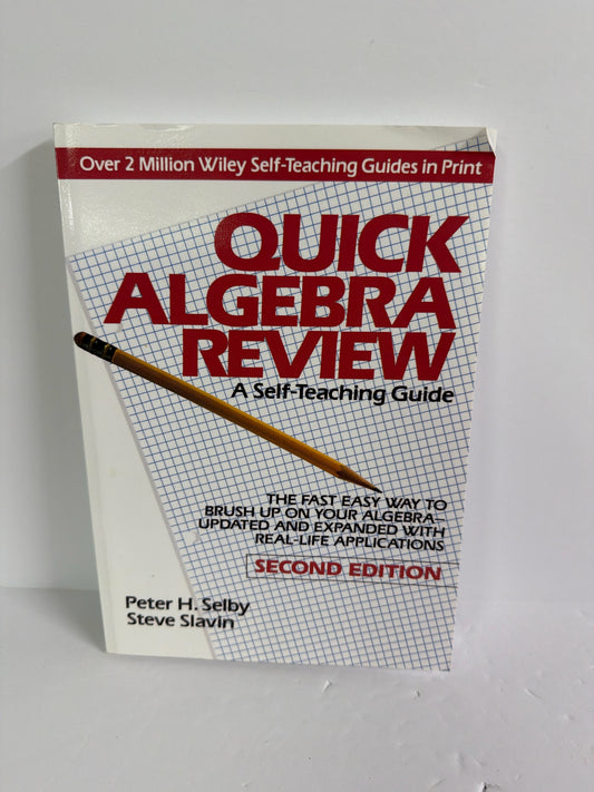 Quick Algebra Review Wiley Guide  Pre-Owned High School Math, History & Science