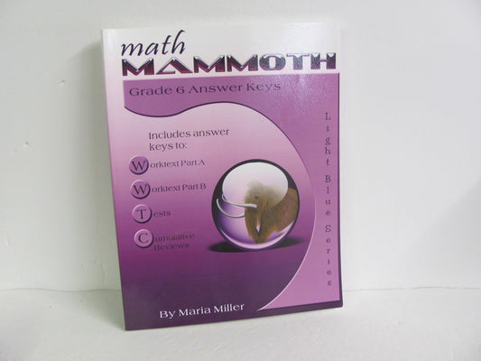 Math Mammoth Maria Miller Answer Key  Pre-Owned Miller Mathematics Textbooks
