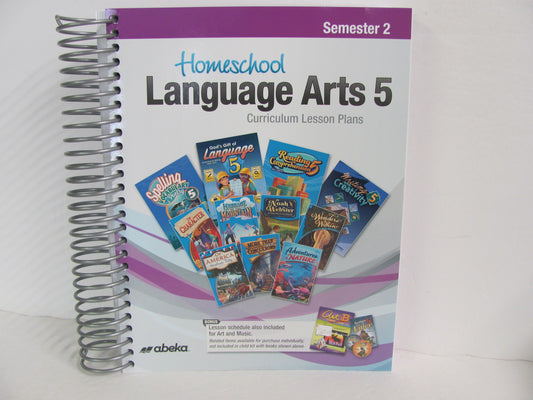 Language Arts 5 Abeka Lesson Plans  Pre-Owned 5th Grade Language Textbooks