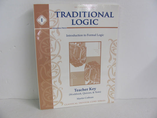 Traditional Logic Memoria Press Teacher Key  Pre-Owned High School Logic Books