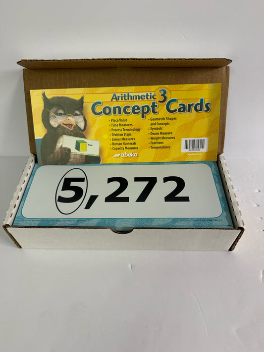 Arithmetic 3 Abeka Concept Cards  Pre-owned 3rd Grade Mathematics Textbooks
