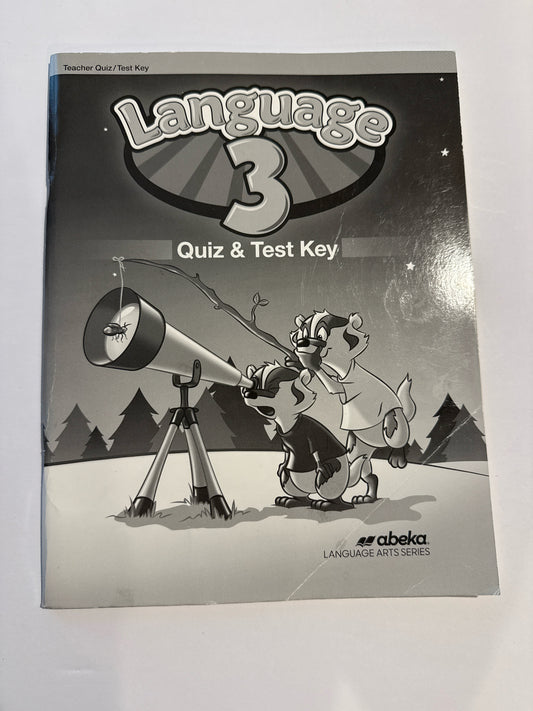 Language 3 Abeka Quiz/Test Key  Pre-Owned 3rd Grade Language Textbooks