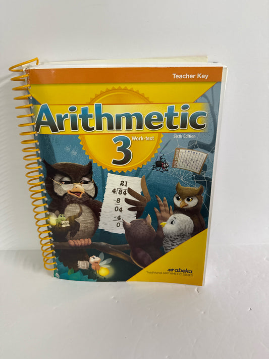 Arithmetic 3 Abeka Teacher Key  Pre-Owned 3rd Grade Mathematics Textbooks