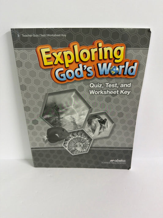Exploring God's World Abeka Quiz/Worksheet Key  Pre-Owned Science Textbooks