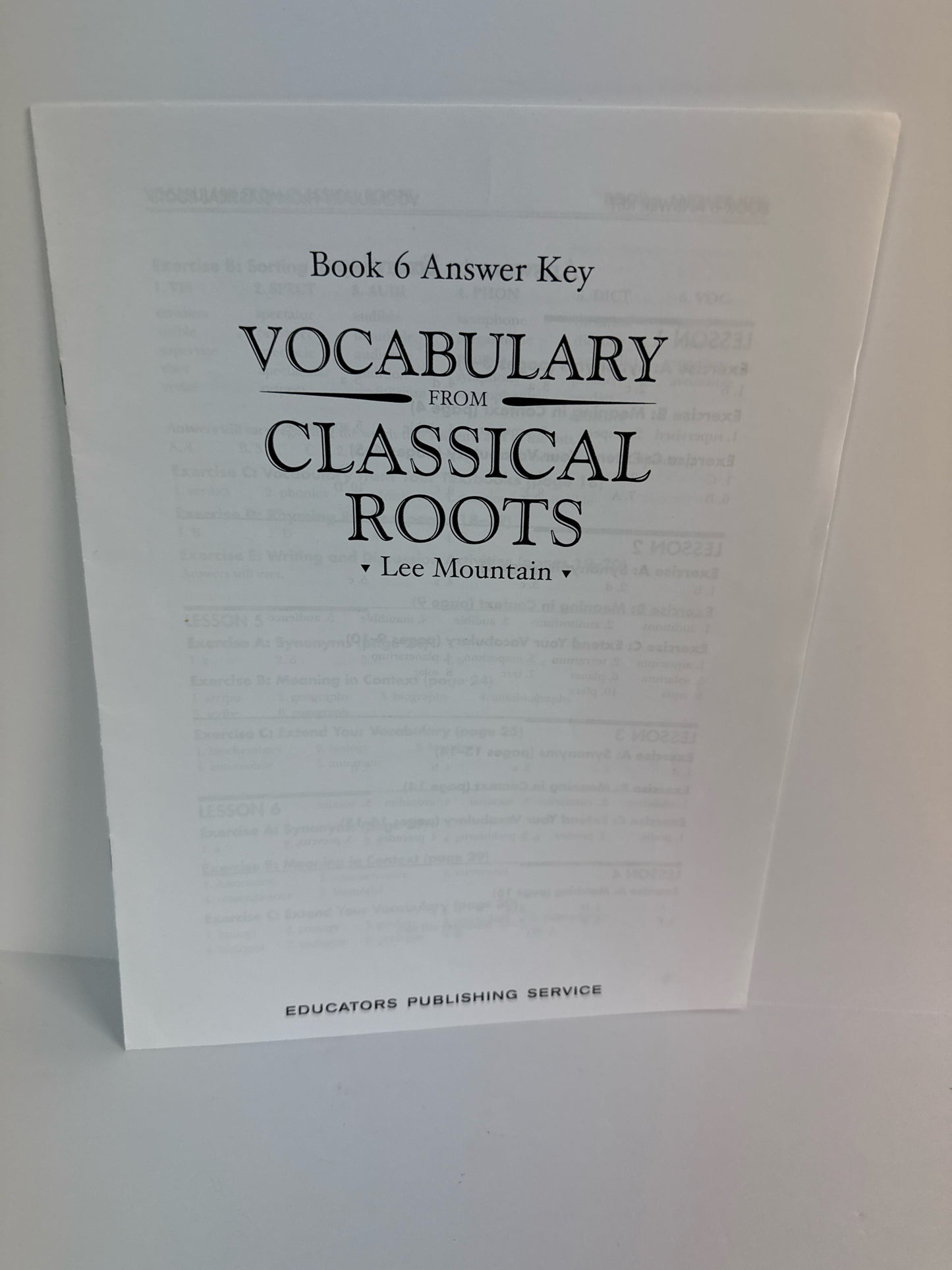 Vocabulary From Classical Root Educators Publishing Service Language Textbooks