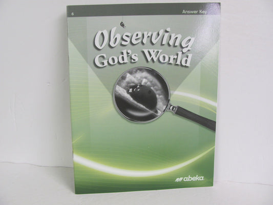 Observing God's World Abeka Answer Key  Pre-Owned 6th Grade Science Textbooks