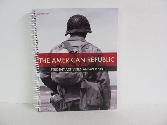 The American Republic BJU Press Activity Key Pre-Owned History Textbooks