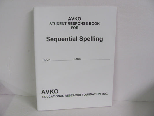 Student Response Book Sequential Spelling Elementary Spelling/Vocabulary Books
