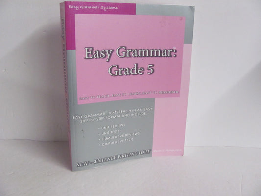 Easy Grammar 5 Teacher Edition  Pre-Owned Phillips 5th Grade Language Textbooks
