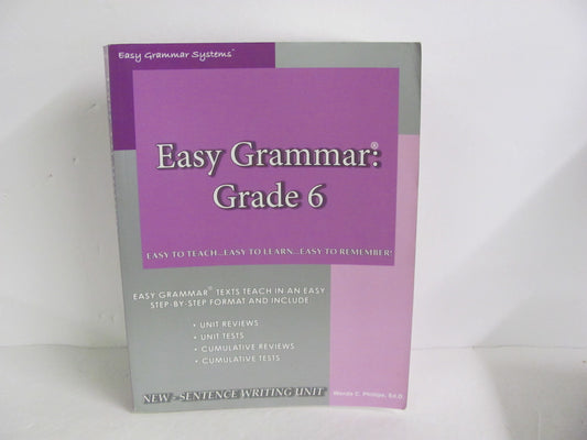 Easy Grammar 6 ISHA Enterprises Teacher Edition  Pre-Owned Language Textbooks