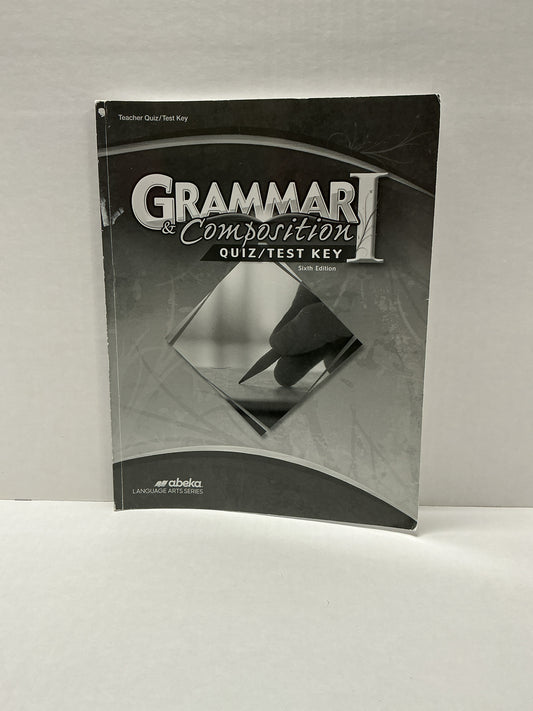 Grammar & Composition 1 Abeka Quiz/Test Key  Pre-Owned 7th Grade Grammar Books