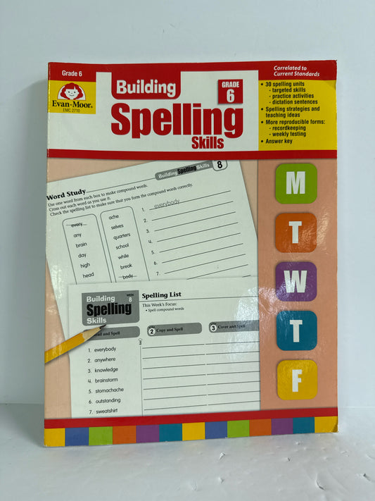 Building Spelling Skills Evan-Moor Student Workbook Pre-Owned Language Textbooks