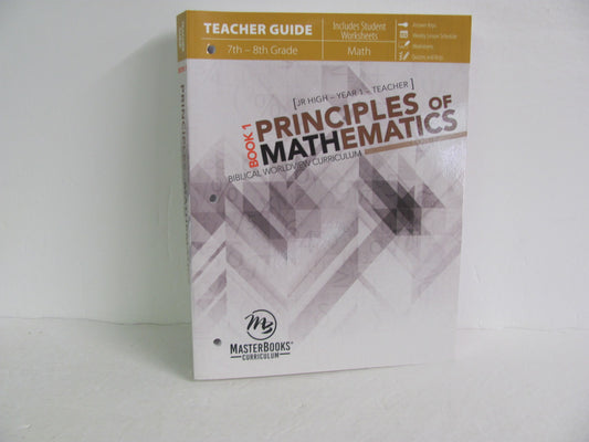 Principles of Mathematics Master Books Middle School Mathematics Textbooks