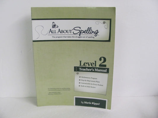 All About Spelling Level 2 Teacher Manual  Pre-Owned Spelling/Vocabulary Books