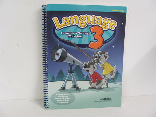 Language 3 Abeka Teacher Key  Pre-Owned 3rd Grade Language Textbooks