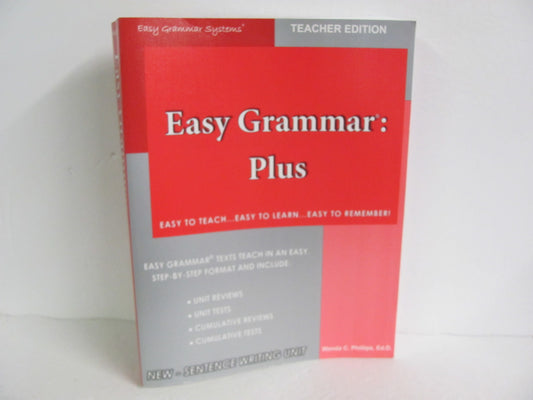 Easy Grammar Plus ISHA Enterprises Teacher Edition  Pre-Owned Language Textbooks