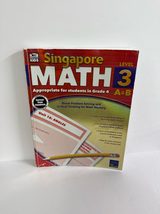 Math Level 3 A & B Singapore Student Workbook Pre-Owned Mathematics Textbooks