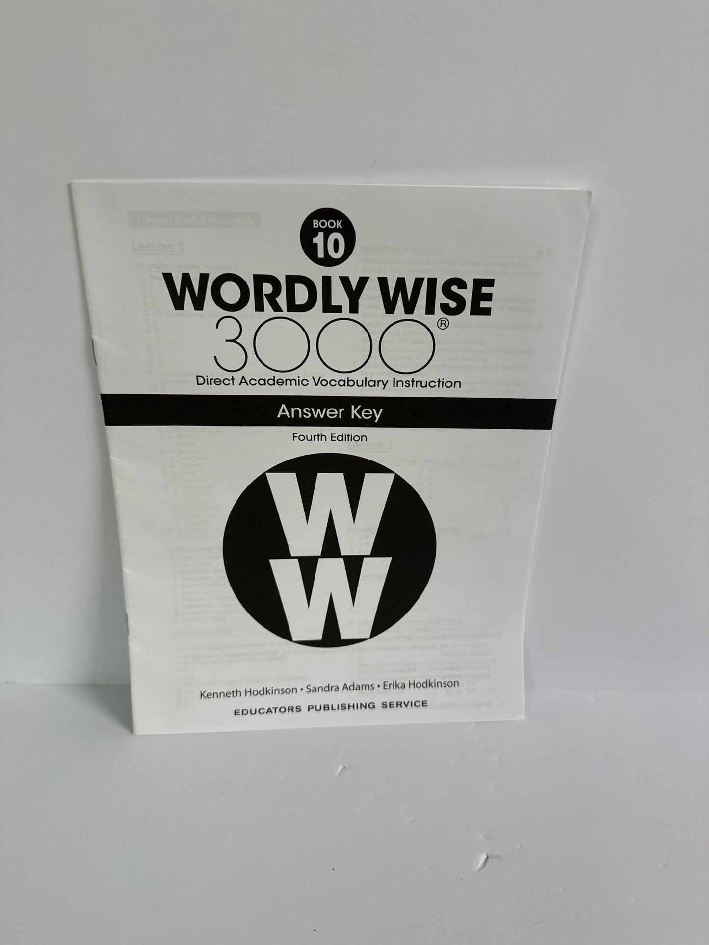 Wordly Wise 3000 Book 10 EPS Answer Key  Pre-Owned Spelling/Vocabulary Books