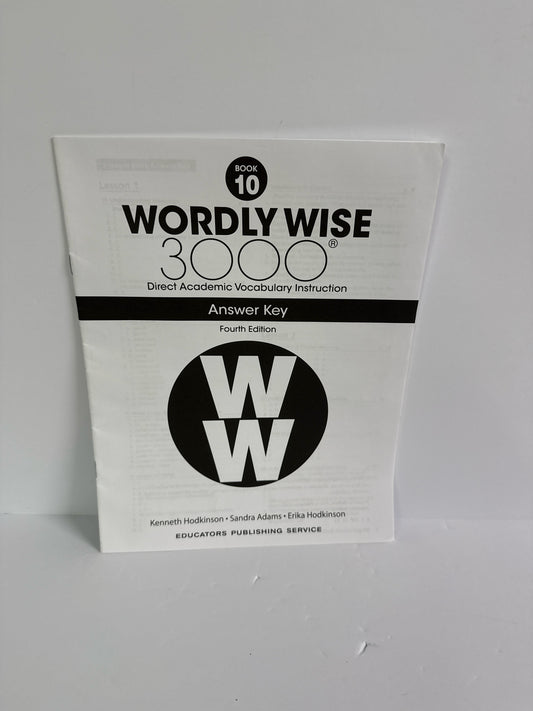 Wordly Wise 3000 Book 10 EPS Answer Key  Pre-Owned Spelling/Vocabulary Books