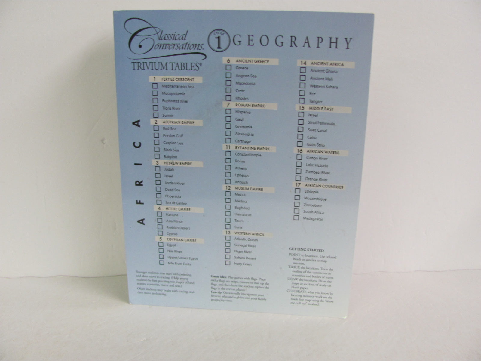 Geography Cycle 1 Trivium Tables Pamplet Pre-Owned Classical ...