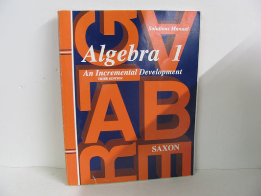 Algebra 1 Saxon Solution Key Pre-Owned High School Mathematics Textbooks