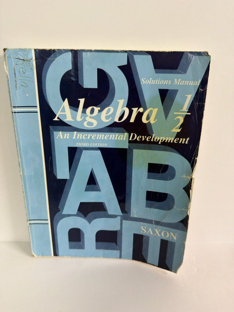 Algebra 1/2 Saxon Solutions Manual  Pre-Owned Saxon Mathematics Textbooks