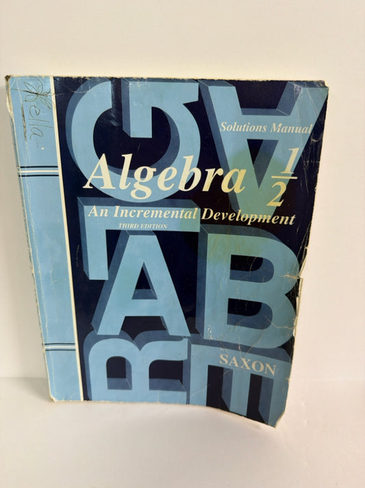 Algebra 1/2 Saxon Solutions Manual  Pre-Owned Saxon Mathematics Textbooks