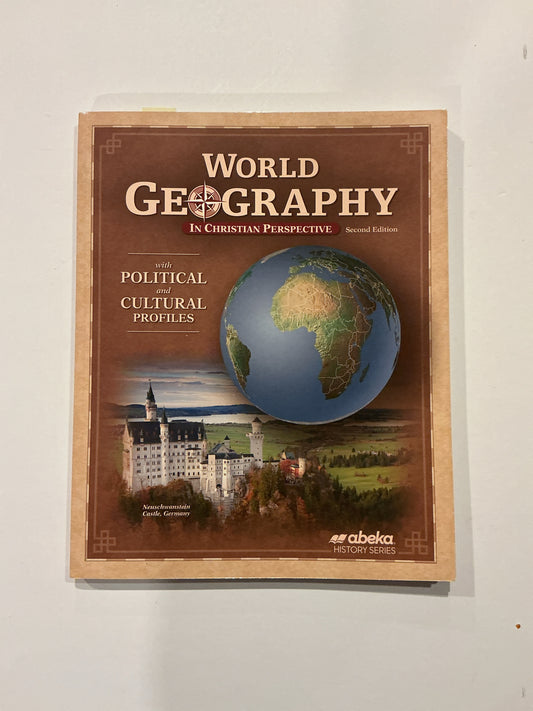 World Geography  Abeka Student Book Pre-Owned 10th Grade Geography Books
