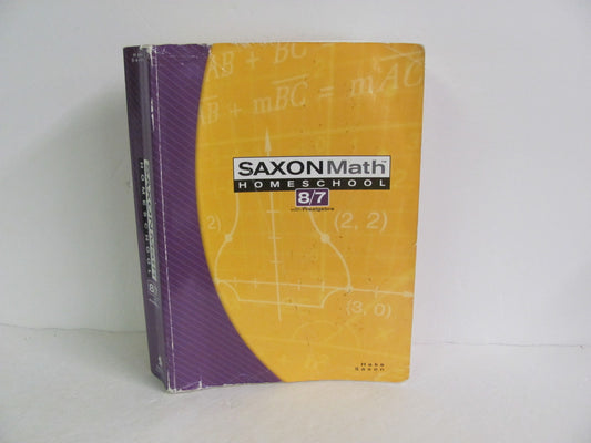 Math 87 Saxon Student Book Pre-Owned Saxon 7th Grade Mathematics Textbooks