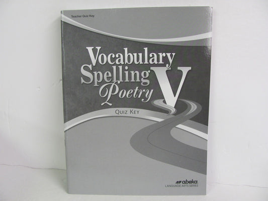 Vocabulary Spelling Poetry V Abeka Quiz Key Pre-Owned Spelling/Vocabulary Books