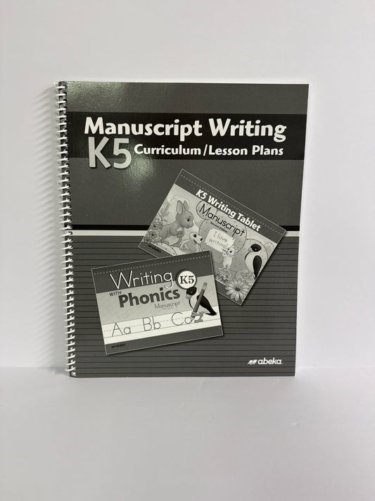 Manuscript Writing K5 Abeka Curriculum/Lesson Plan Pre-Owned Penmanship Books