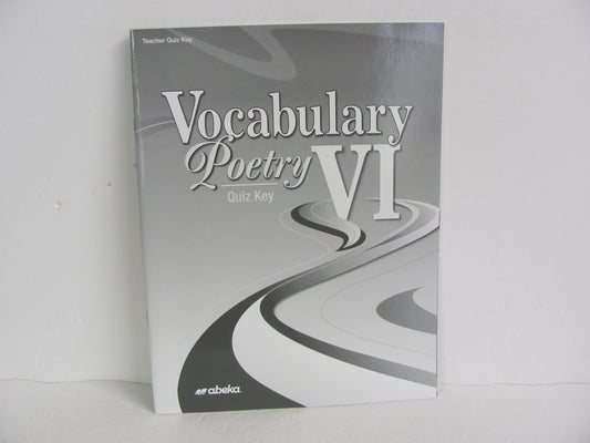 Vocabulary Poetry VI Abeka Quiz Key Pre-Owned Spelling/Vocabulary Books