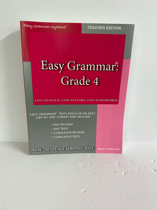 Easy Grammar 4 Easy Grammar Teacher Edition  Pre-Owned Language Textbooks