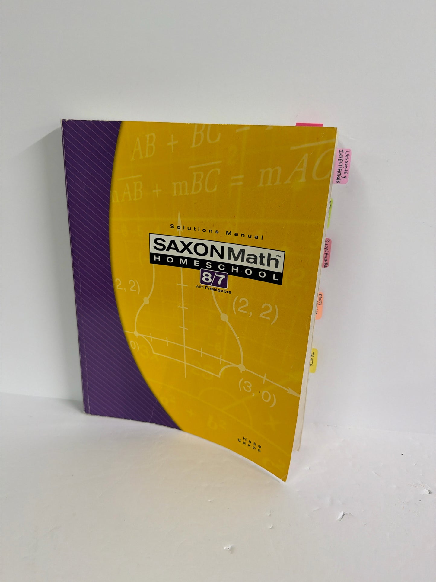 Math 87 Saxon Solutions Manual  Pre-Owned Hake 7th Grade Mathematics Textbooks
