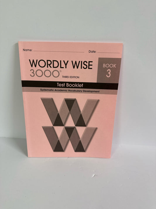 Wordly Wise 3000 Book 3 EPS Test Booklet Pre-Owned Spelling/Vocabulary Books