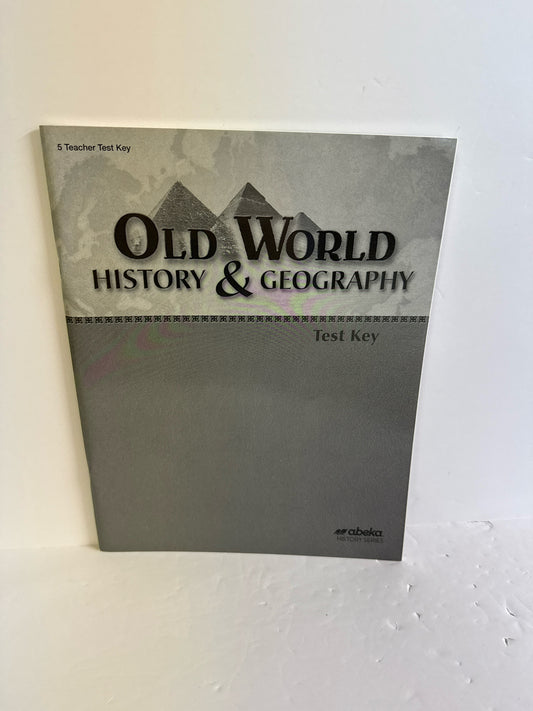 Old World History & Geography Abeka Test Key Pre-Owned History Textbooks