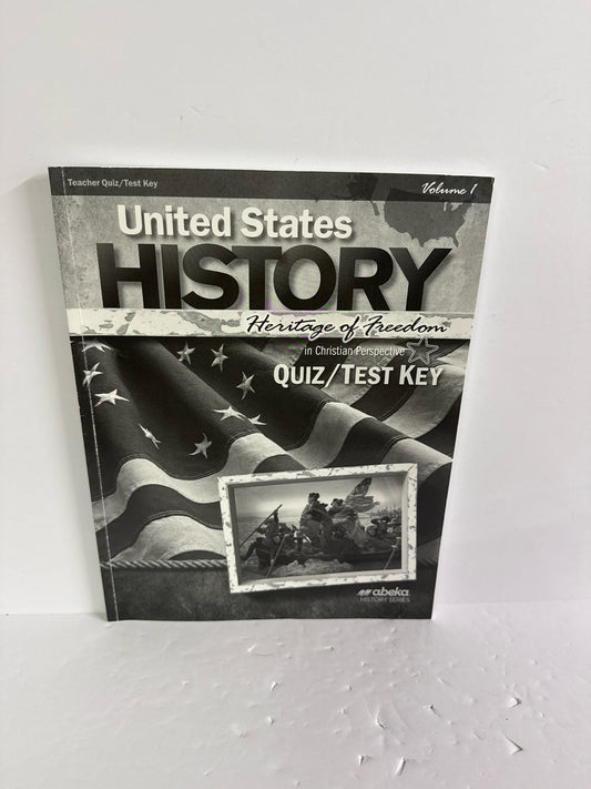 United States History Vol 1 Abeka Quiz/Test Key  Pre-Owned History Textbooks