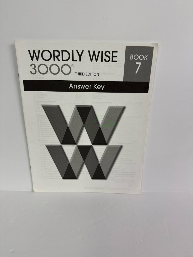 Wordly Wise 3000 Book 7 EPS Answer Key  Pre-Owned 7th Grade Language Textbooks