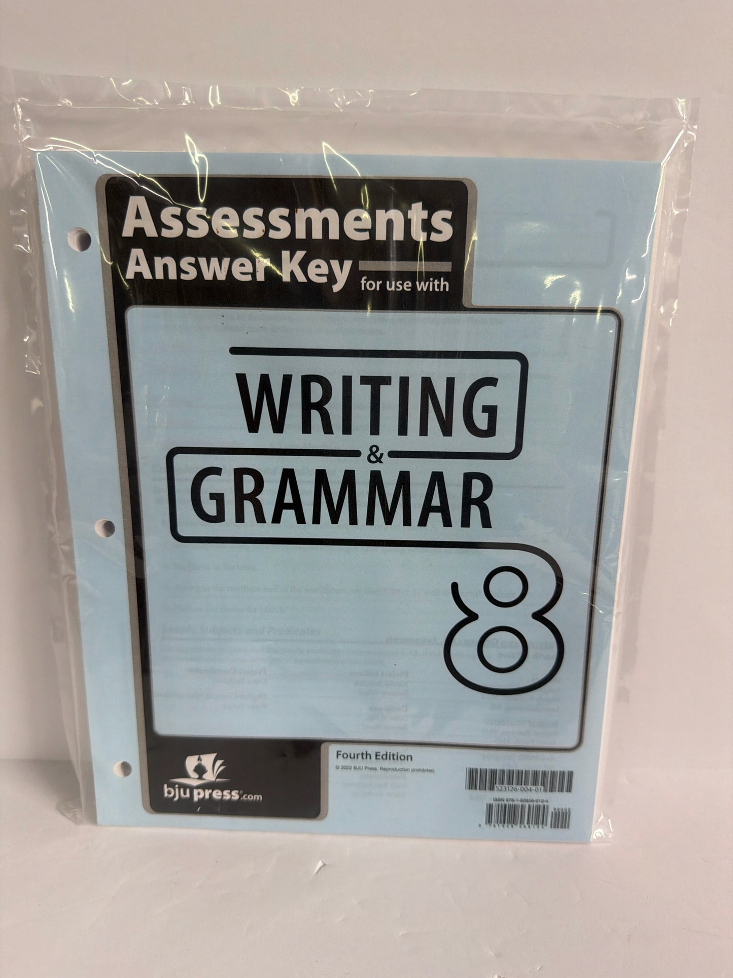 Writing & Grammar 8 BJU Press Assessment Key  Pre-Owned 8th Grade Writing Books