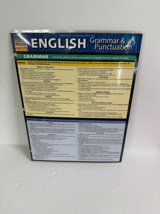 English Grammar & Punctuation Quick Study High School Language Arts & Reading
