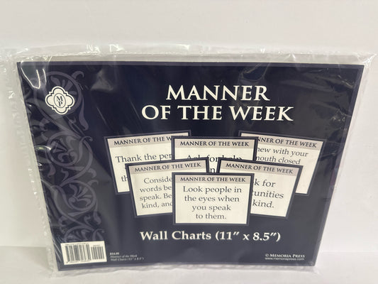 Manner of the Week Memoria Press Wall Chart Elementary Memoria Press