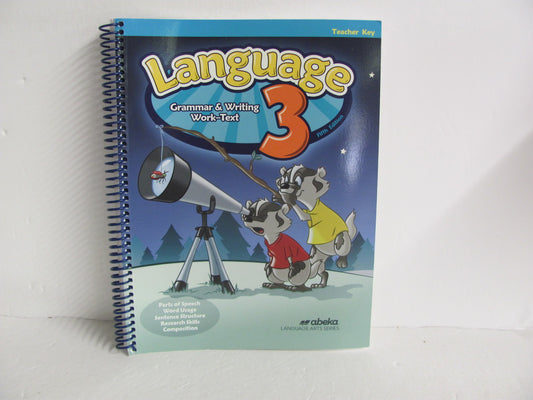 Language 3 Abeka Teacher Key  Pre-Owned 3rd Grade Language Textbooks