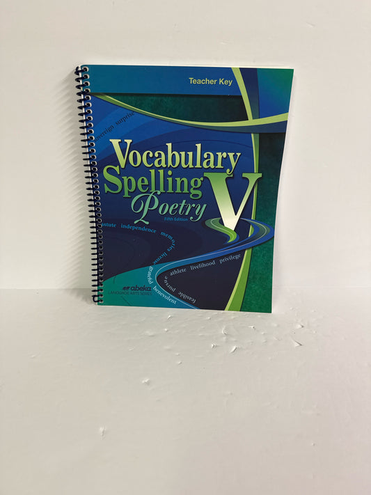 Vocabulary Spelling Poetry V Abeka Teacher Key  Pre-Owned Language Textbooks