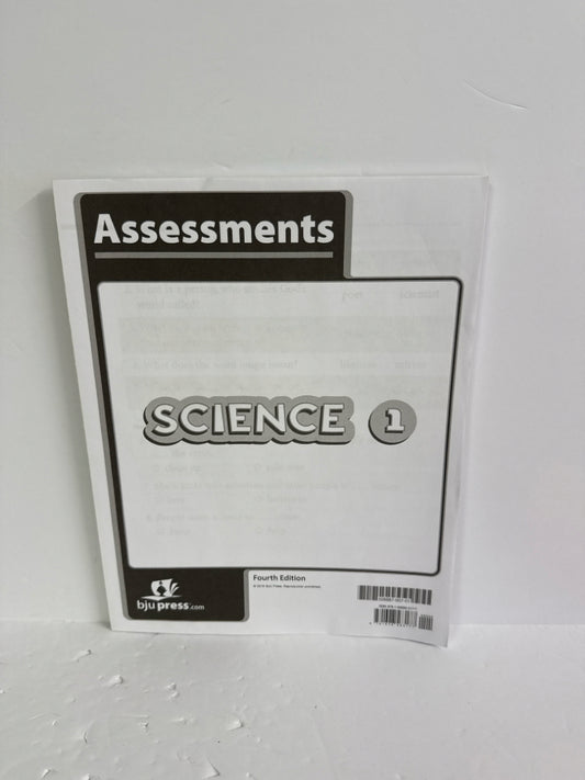 Science 1 BJU Press Assessments  Pre-Owned 1st Grade Science Textbooks