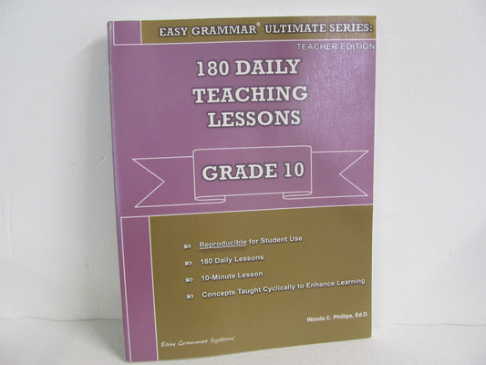 180 Daily Teaching Lessons Easy Grammar 10th Grade Language Textbooks
