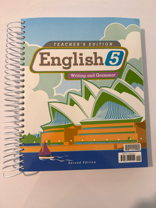 English 5 BJU Press Teacher Edition  Pre-Owned 5th Grade Language Textbooks